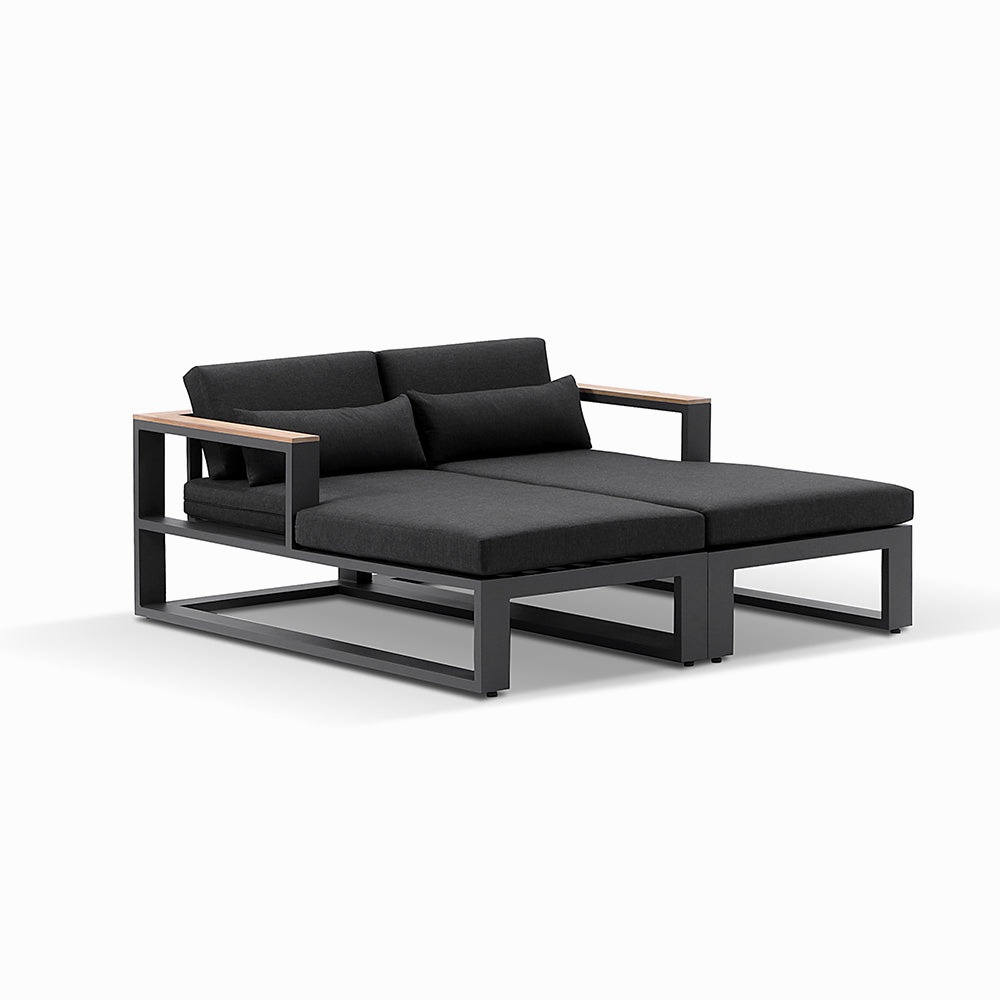 Aluminum Outdoor Furniture Patio Lounger Sunbed Double Chaise Lounge