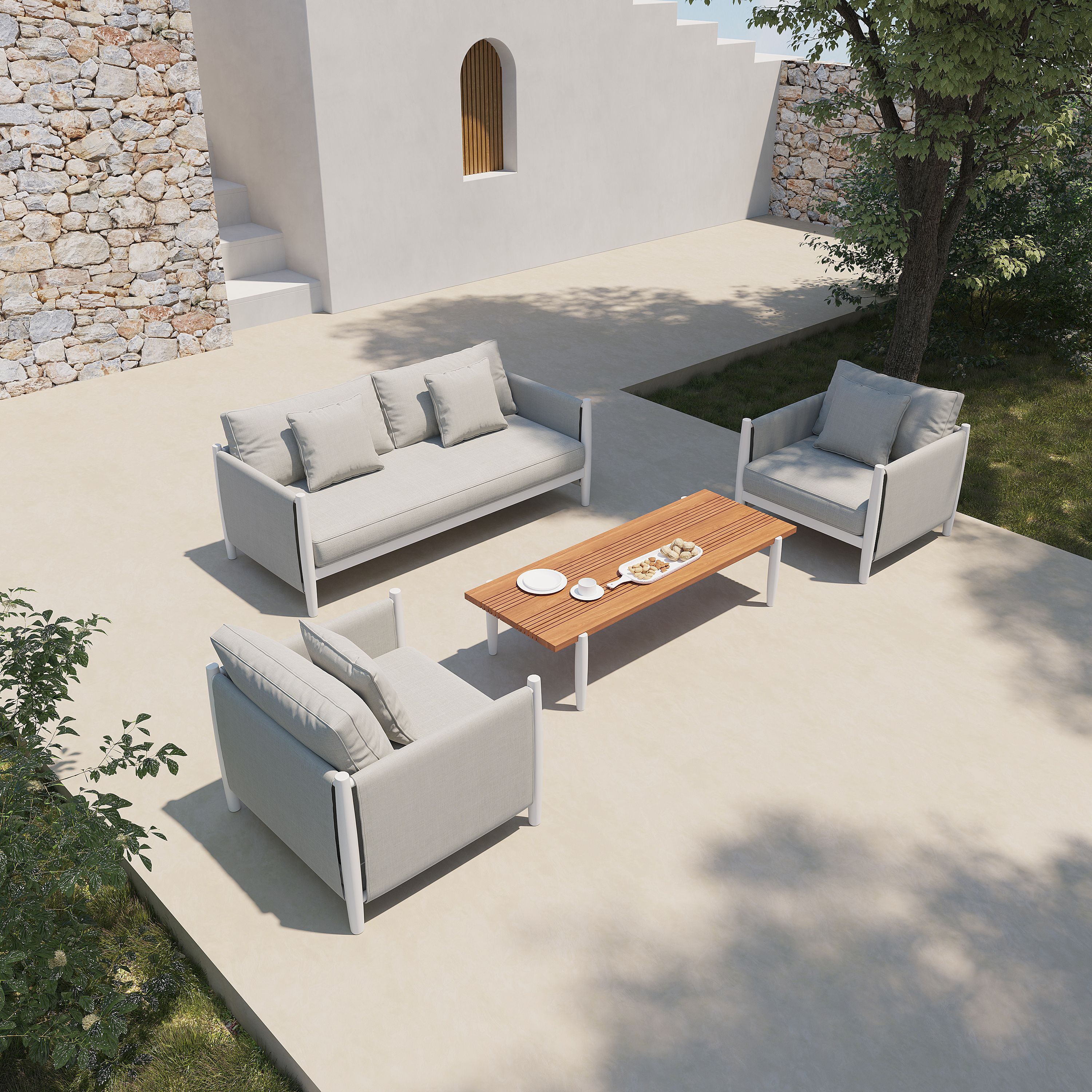 Patio Aluminum Sofa Set Outdoor Lounge Sofas Set