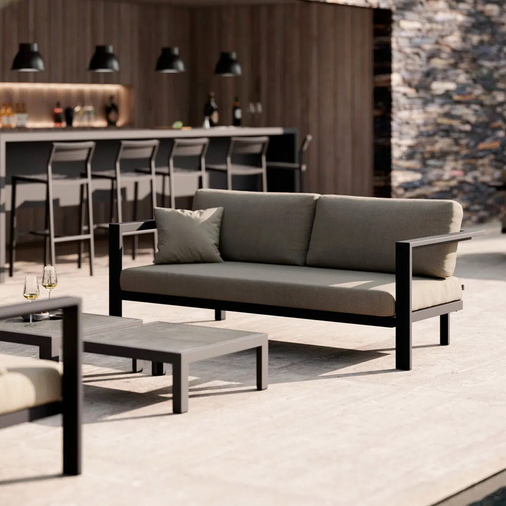 New Design Aluminum Outdoor Hotel Furniture Rattan Weaving Sofa