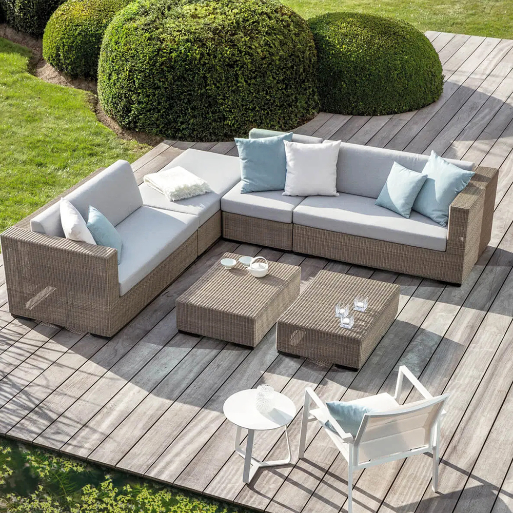 Newport 2+1+1 Outdoor Wicker Garden Lounge Sofa Set with Table Set