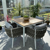 Luxury Aluminum Outdoor Furniture Rope Dining Table And Chairs Set