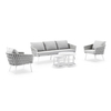 Hot Sale Outdoor 3+2+1 Rope Lounge sofa with Coffee Table Set 