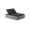 Classical Outdoor Wicker PE Rattan Double Seater Sun Lounger