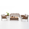 Patio Rattan Furniture Set Fabric Cushion Outdoor Wicker Chair Sofa