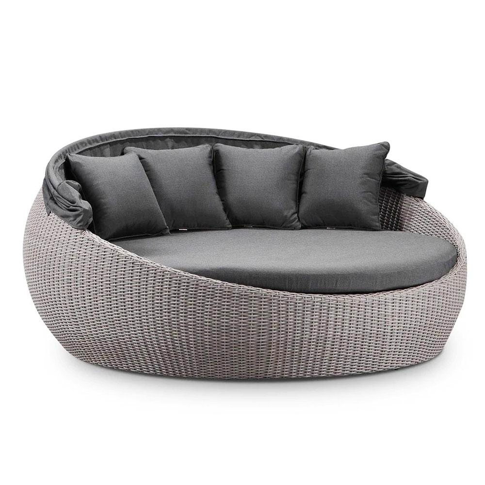 Outdoor Villa Daybed Leisure Wicker Rattan Sun Bed 