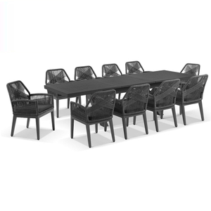 Synthetic Outdoor Furniture Rope Dining Table Set