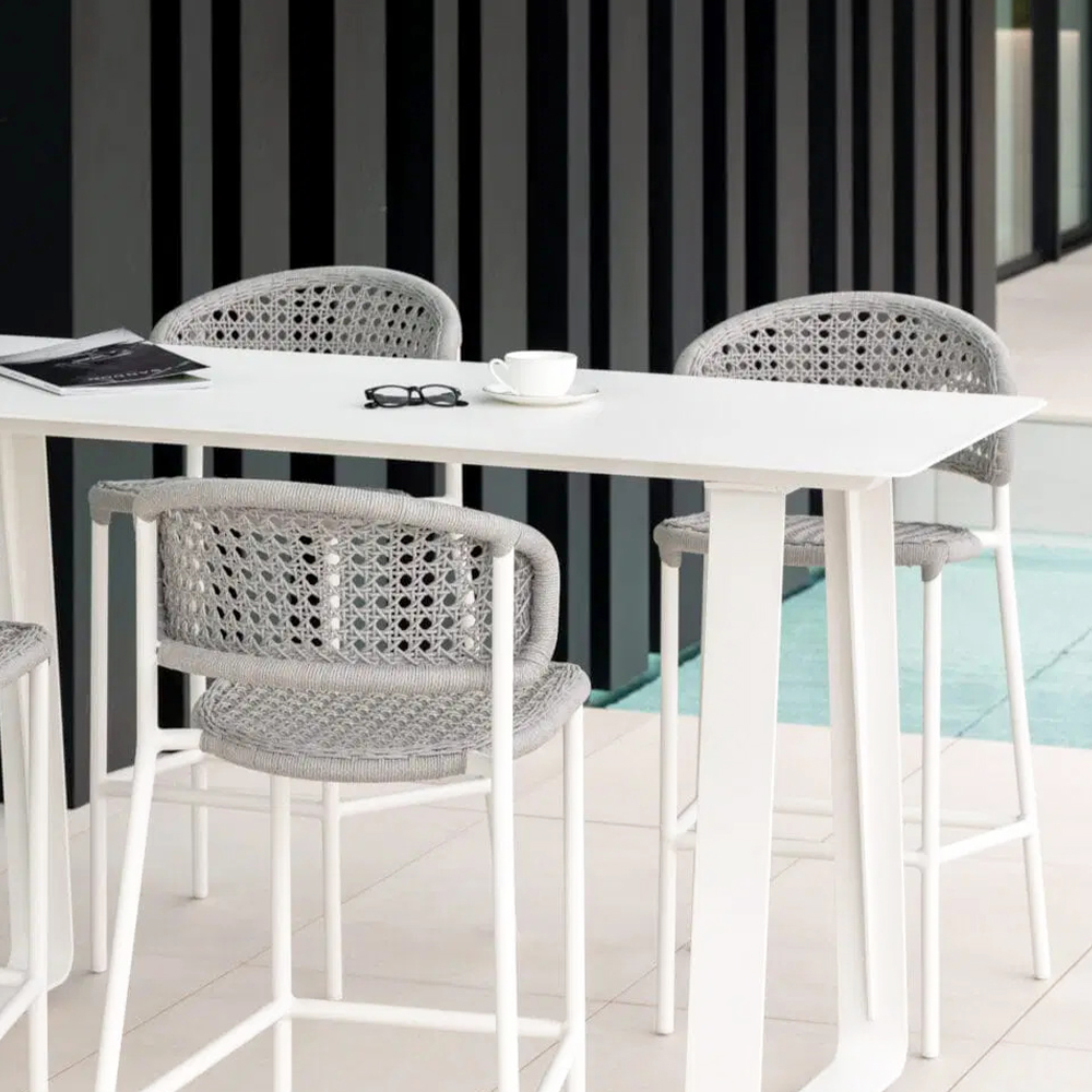 Terrace Aluminium Luxury Outdoor Bar Stool Sets Table And Chair