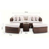 Outdoor Combination Daybed Leisure Wicker Rattan Sun Bed 