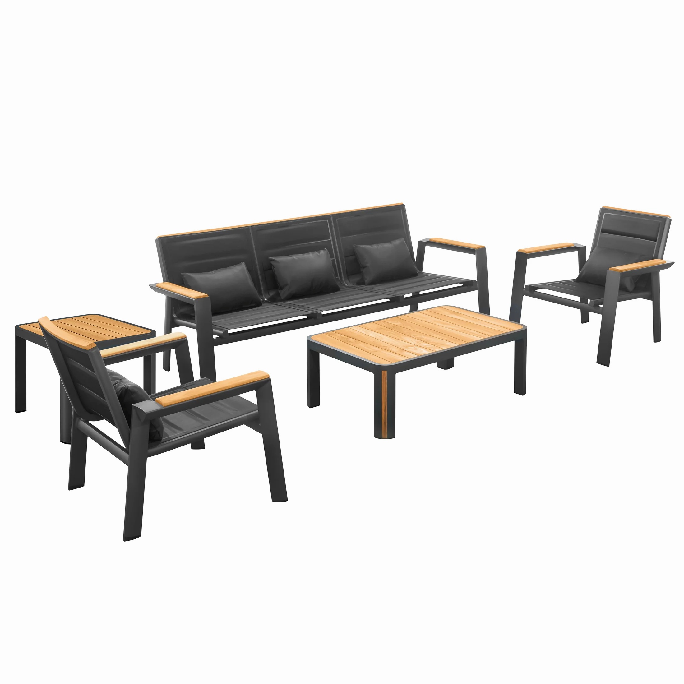 Patio Outdoor Sofa Waterproof Textilene Fabric Sofas Sets With Table