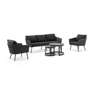 Hot Sale Outdoor 3+2+1 Rope Lounge sofa with Coffee Table Set 