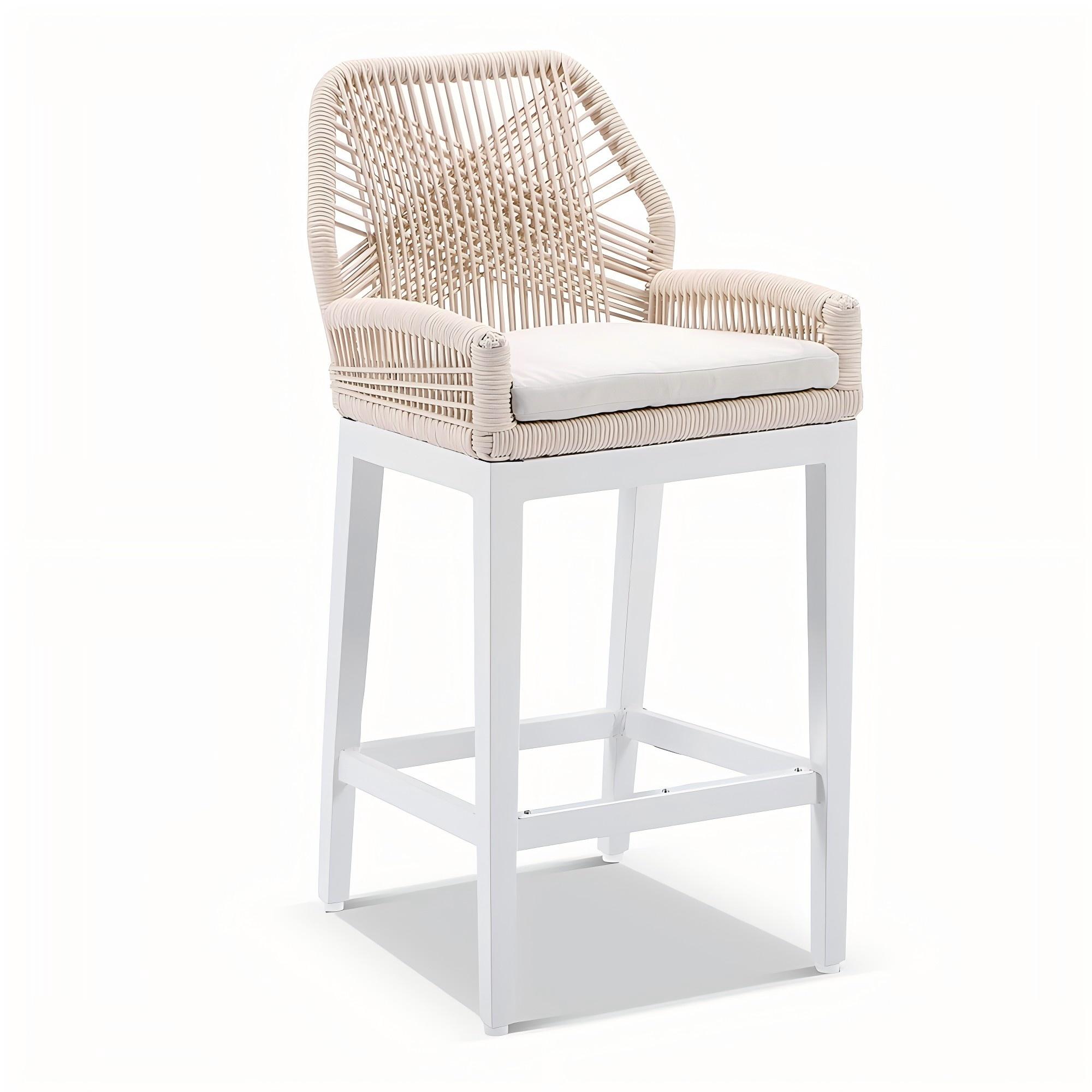 Garden Outdoor Furniture Aluminum Tables And High Bar Chairs For Cafe 