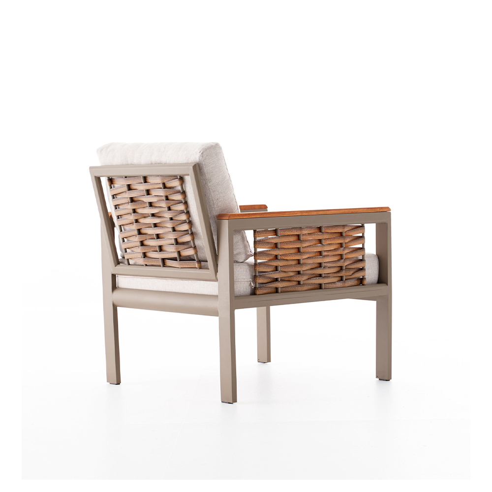Patio Rattan Furniture Set Fabric Cushion Outdoor Wicker Chair Sofa