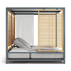 Patio Daybed Set Aluminum Curtain Sunbed With Canopy For Pool
