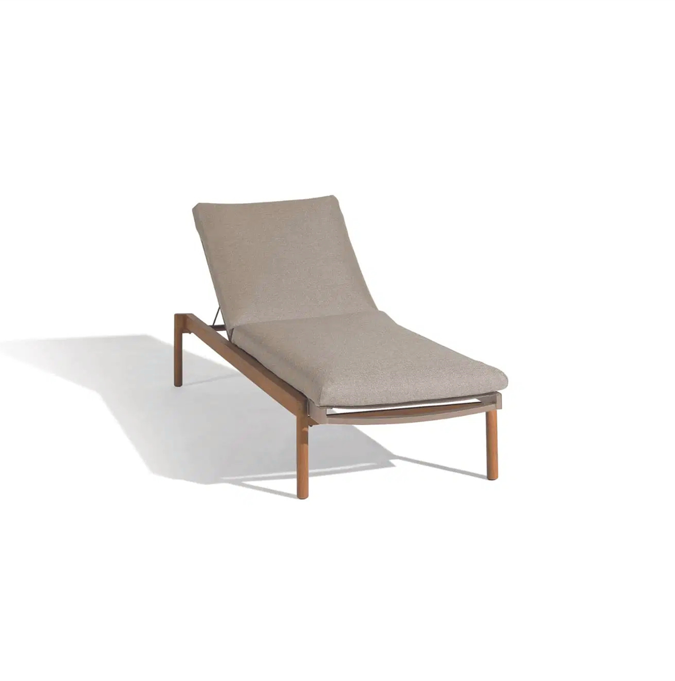 High Quality Patio Furniture Sunbed Teak Wood Sun Lounger with Cushion