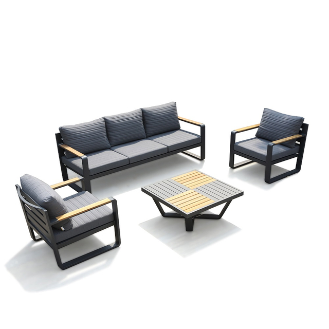 Hotel Villa Patio L Shape Sofa Lounge Leisure Customized Wooden Modular Sofa Sets