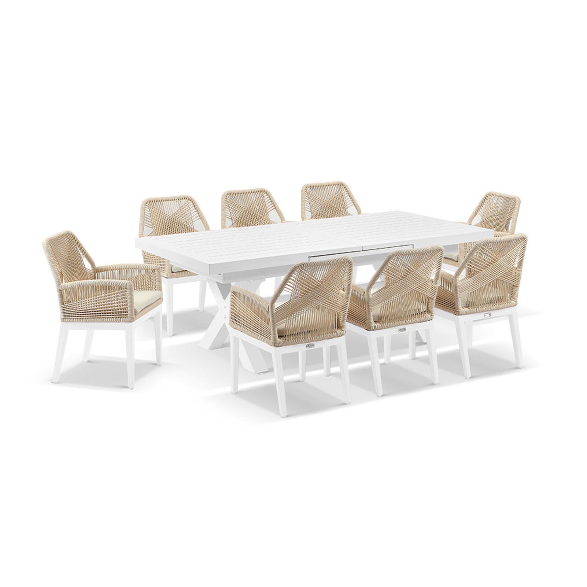 Synthetic Outdoor Furniture Rope Dining Table Set