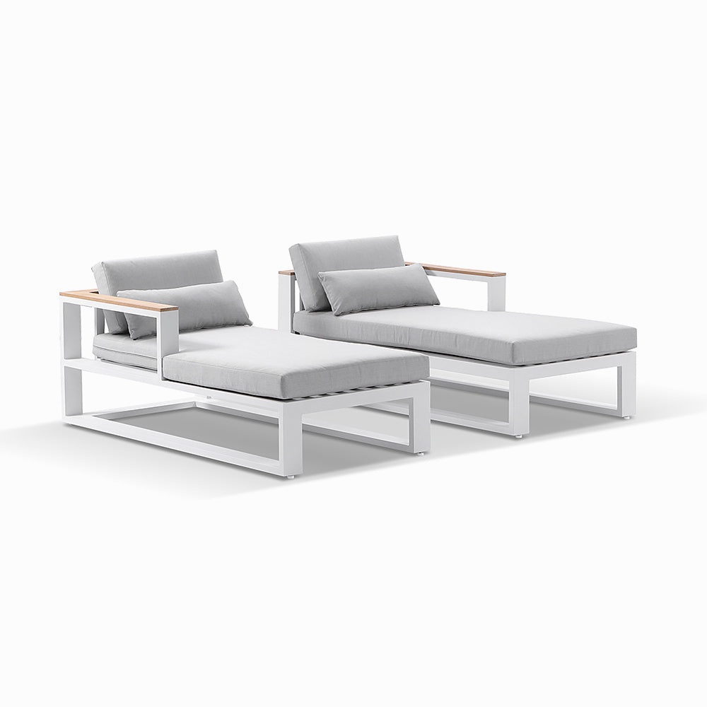 Aluminum Outdoor Furniture Patio Lounger Sunbed Double Chaise Lounge