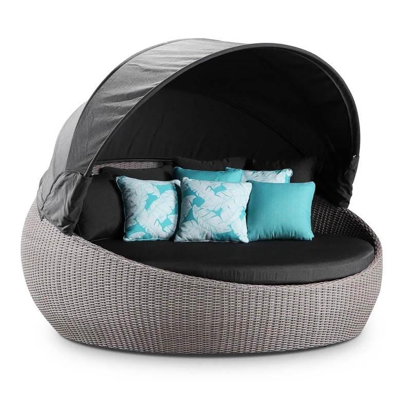 Outdoor Villa Daybed Leisure Wicker Rattan Sun Bed 