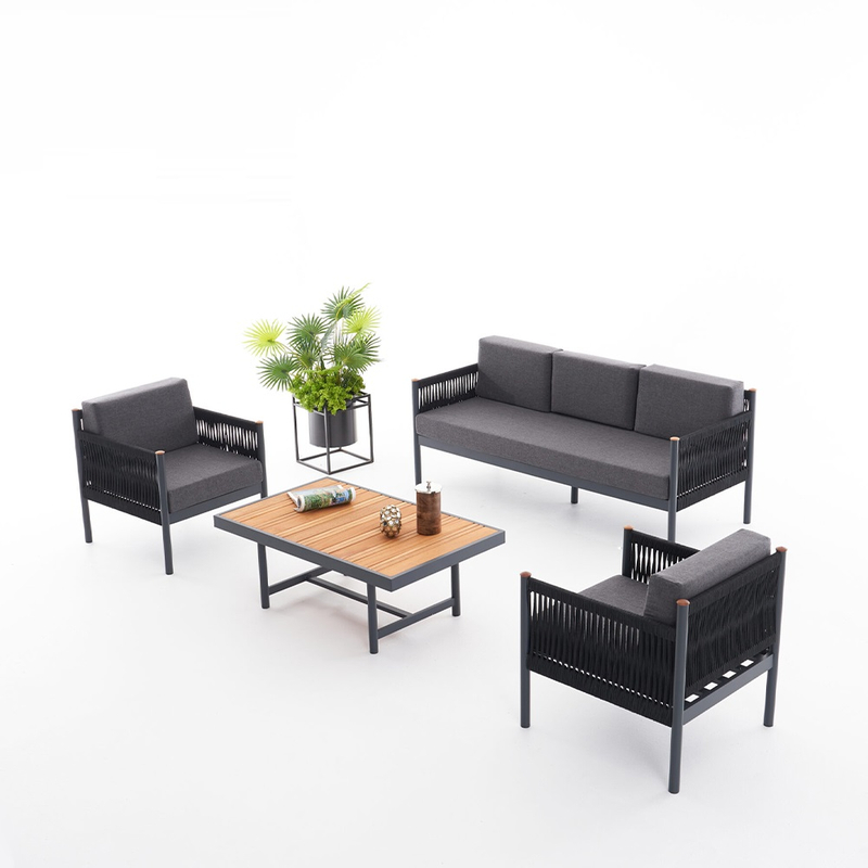 Outdoor Sofa Set Rope Waterproof Comfort Patio Furniture Garden Sofa