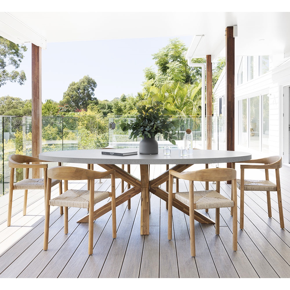 Popular Restaurant Dinning Table Set with Rope Weaving