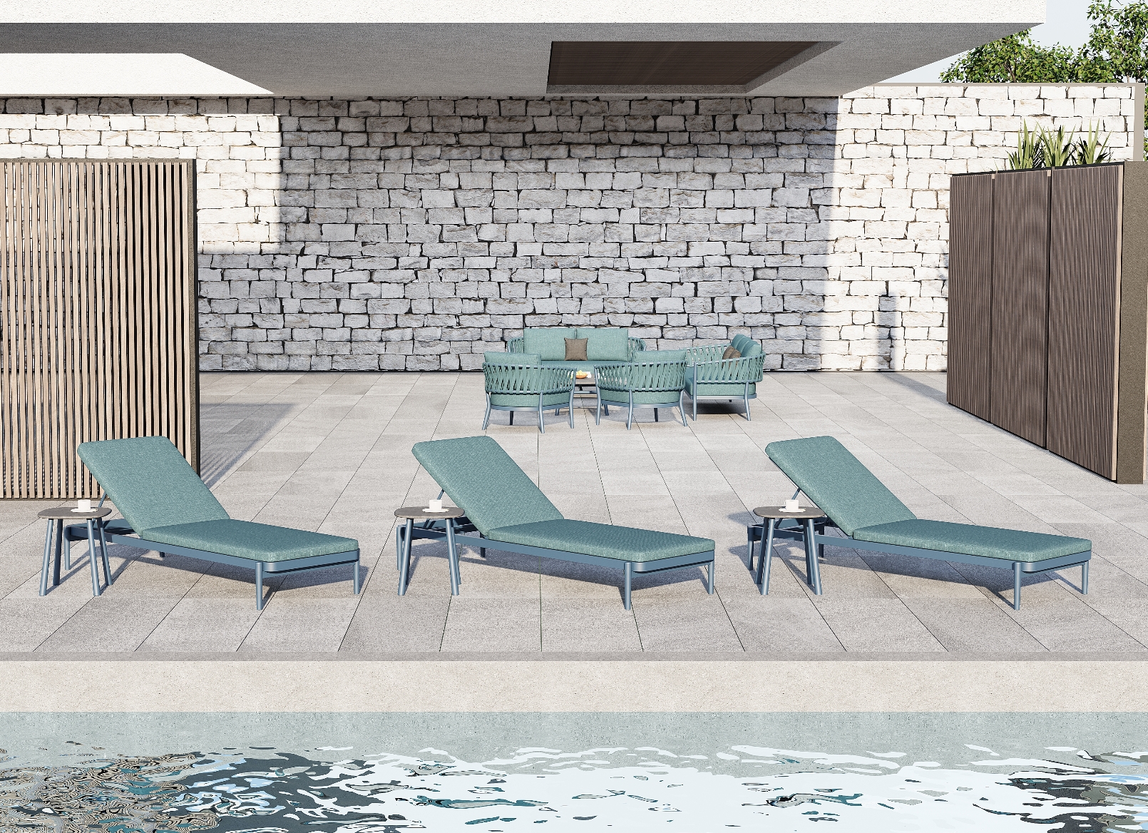 Rope Aluminum Outdoor Sofa And Sun Lounger