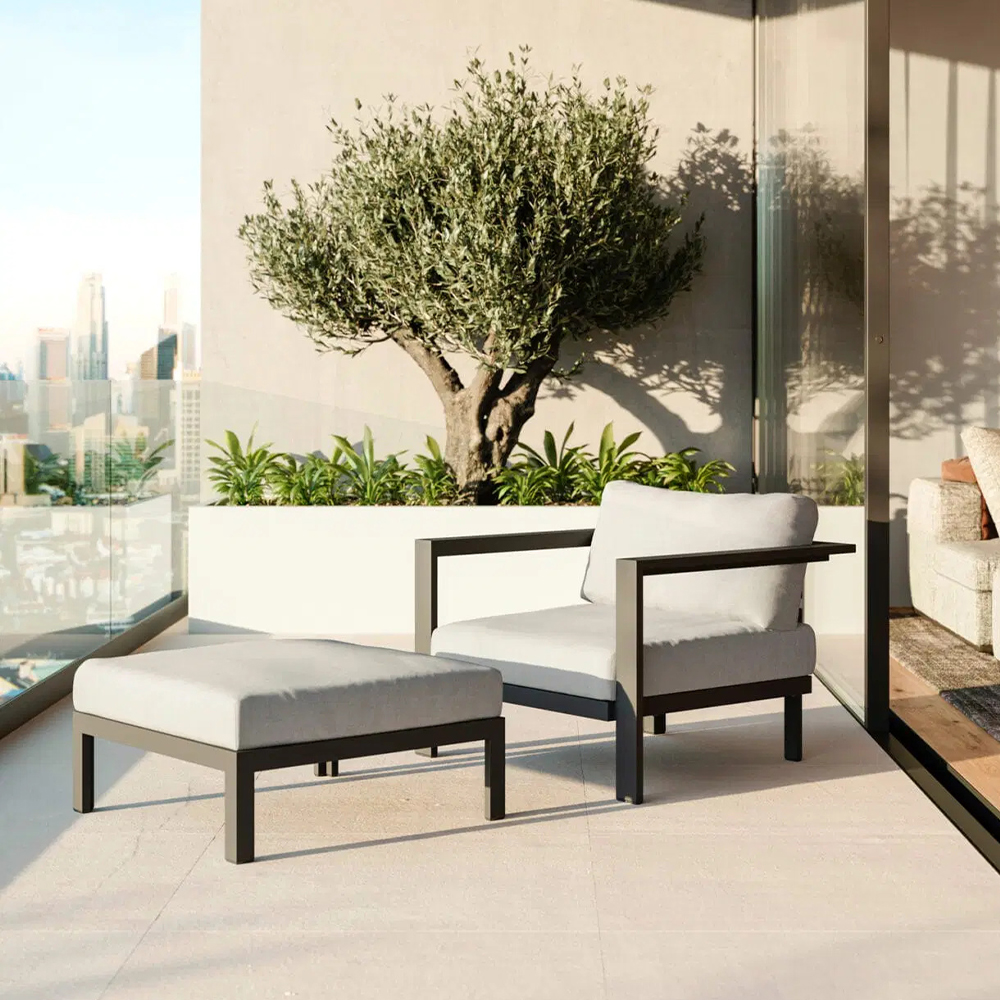 New Design Aluminum Outdoor Hotel Furniture Rattan Weaving Sofa