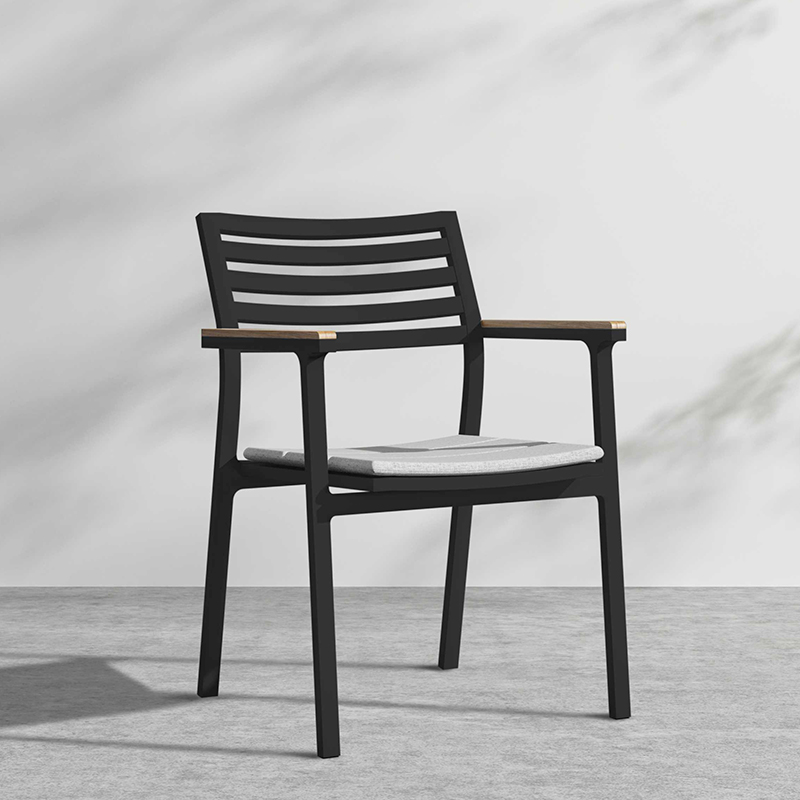 Modern Patio Outdoor Furniture Rope Woven Aluminum Dining Table And Chairs 