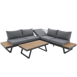 Garden Patio Furniture Sofa Set Aluminum L Shape Outdoor Garden Sofa Sets