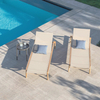 High Quality Patio Furniture Sunbed Teak Wood Sun Lounger with Cushion