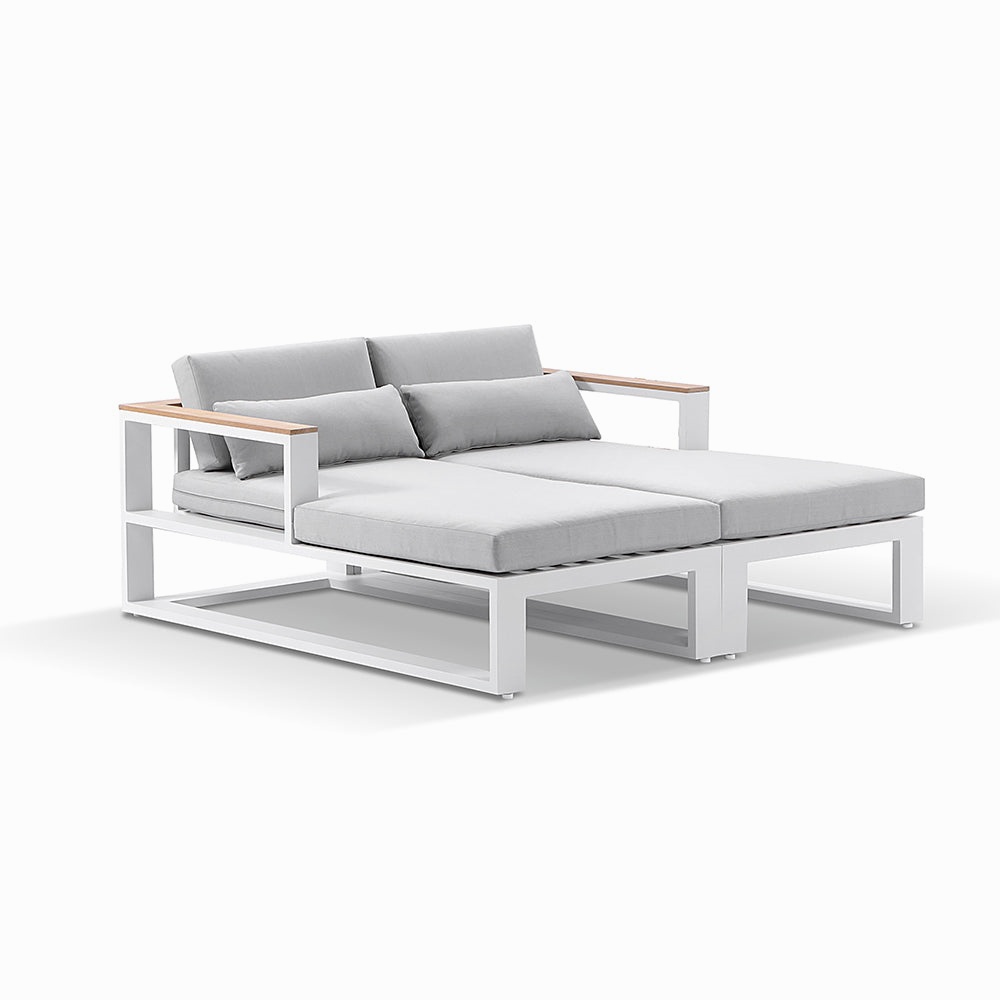 Aluminum Outdoor Furniture Patio Lounger Sunbed Double Chaise Lounge