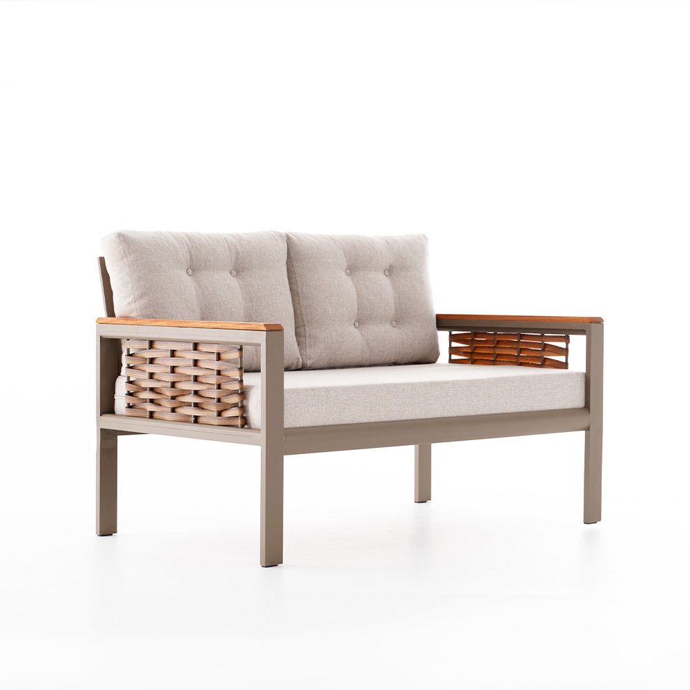 Patio Rattan Furniture Set Fabric Cushion Outdoor Wicker Chair Sofa