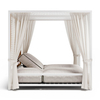 Patio Daybed Set Aluminum Curtain Sunbed With Canopy For Pool