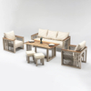 Outdoor Furniture Hotel Courtyard Aluminum Wood Sofas Leisure Comfortable Sofa Set