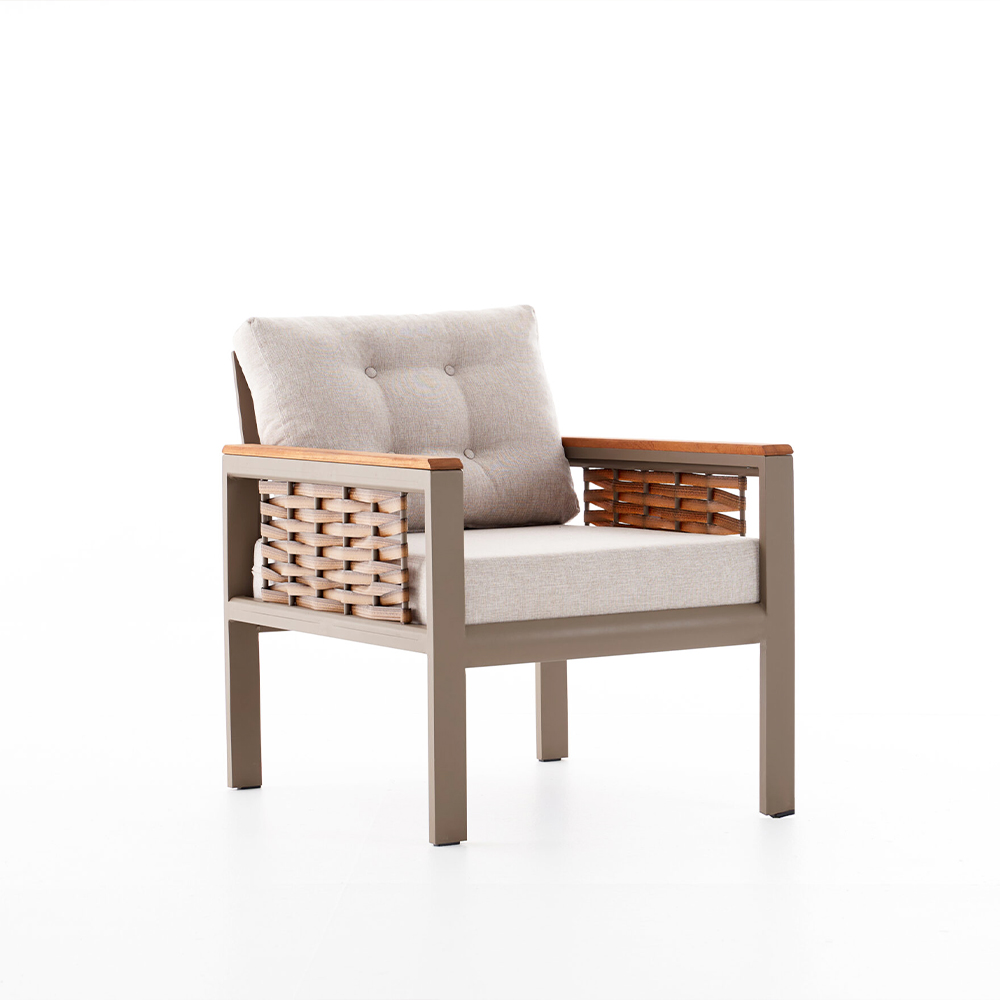 Patio Rattan Furniture Set Fabric Cushion Outdoor Wicker Chair Sofa
