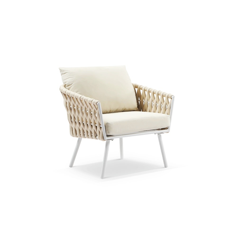 Hot Sale Outdoor 3+2+1 Rope Lounge sofa with Coffee Table Set 