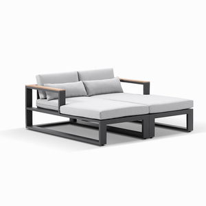 Aluminum Outdoor Furniture Patio Lounger Sunbed Double Chaise Lounge