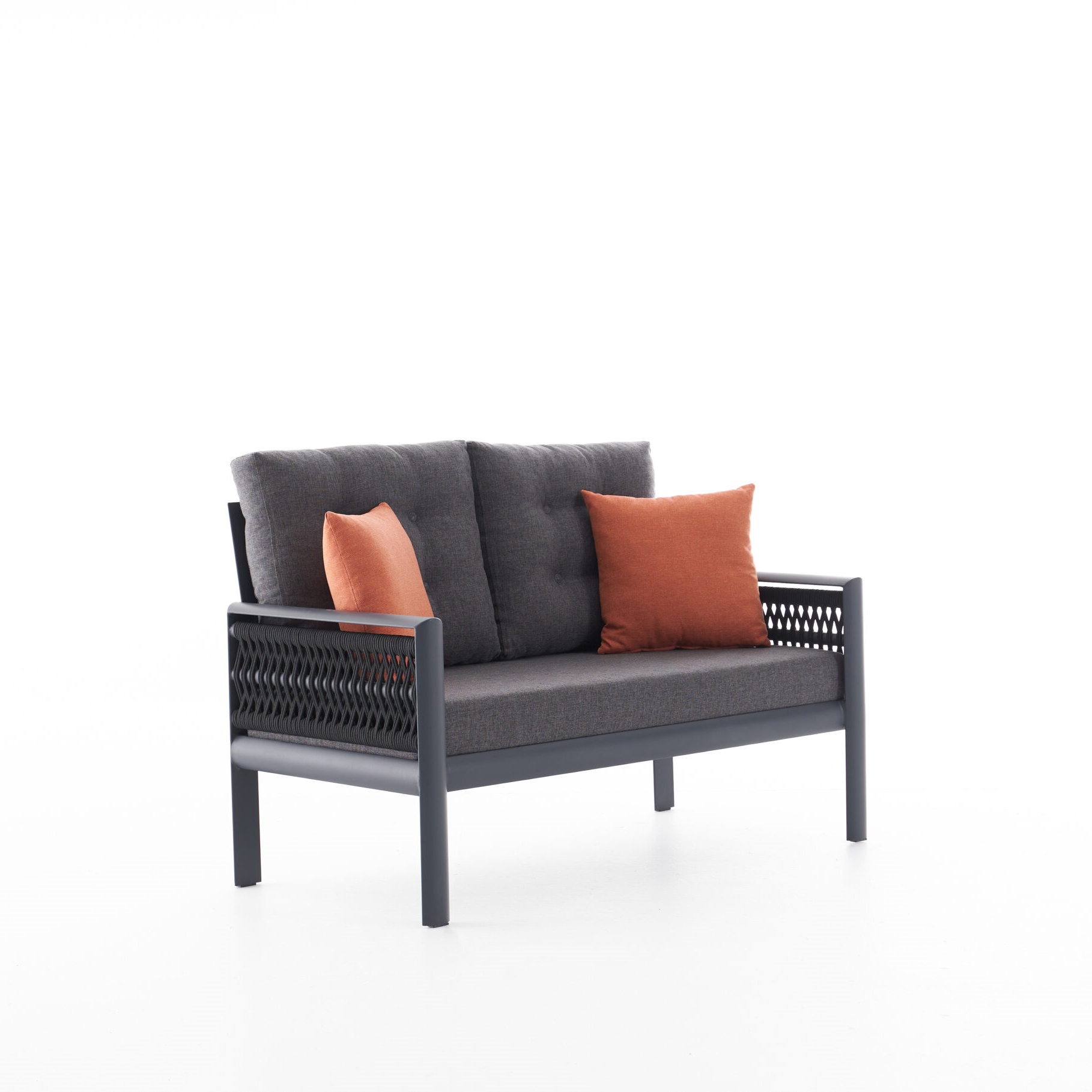 Simple Classical Style Outdoor Furniture Black Garden Sofa Sets